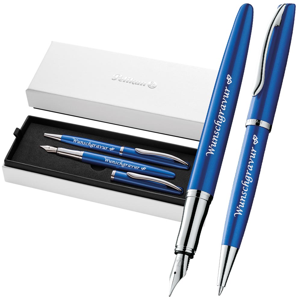 Pelikan Füller & Kugelschreiber Jazz® Noble Elegance im Set Saphire Blau