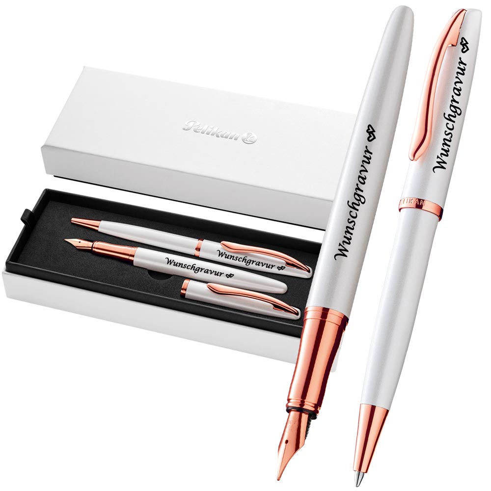 Pelikan Füller & Kugelschreiber Jazz® Noble Elegance im Set Perlmutt Weiß