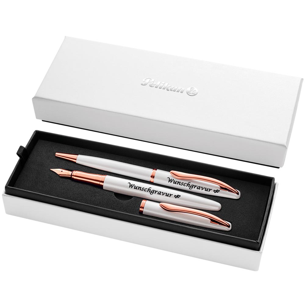 Pelikan Füller & Kugelschreiber Jazz® Noble Elegance im Set Perlmutt Weiß