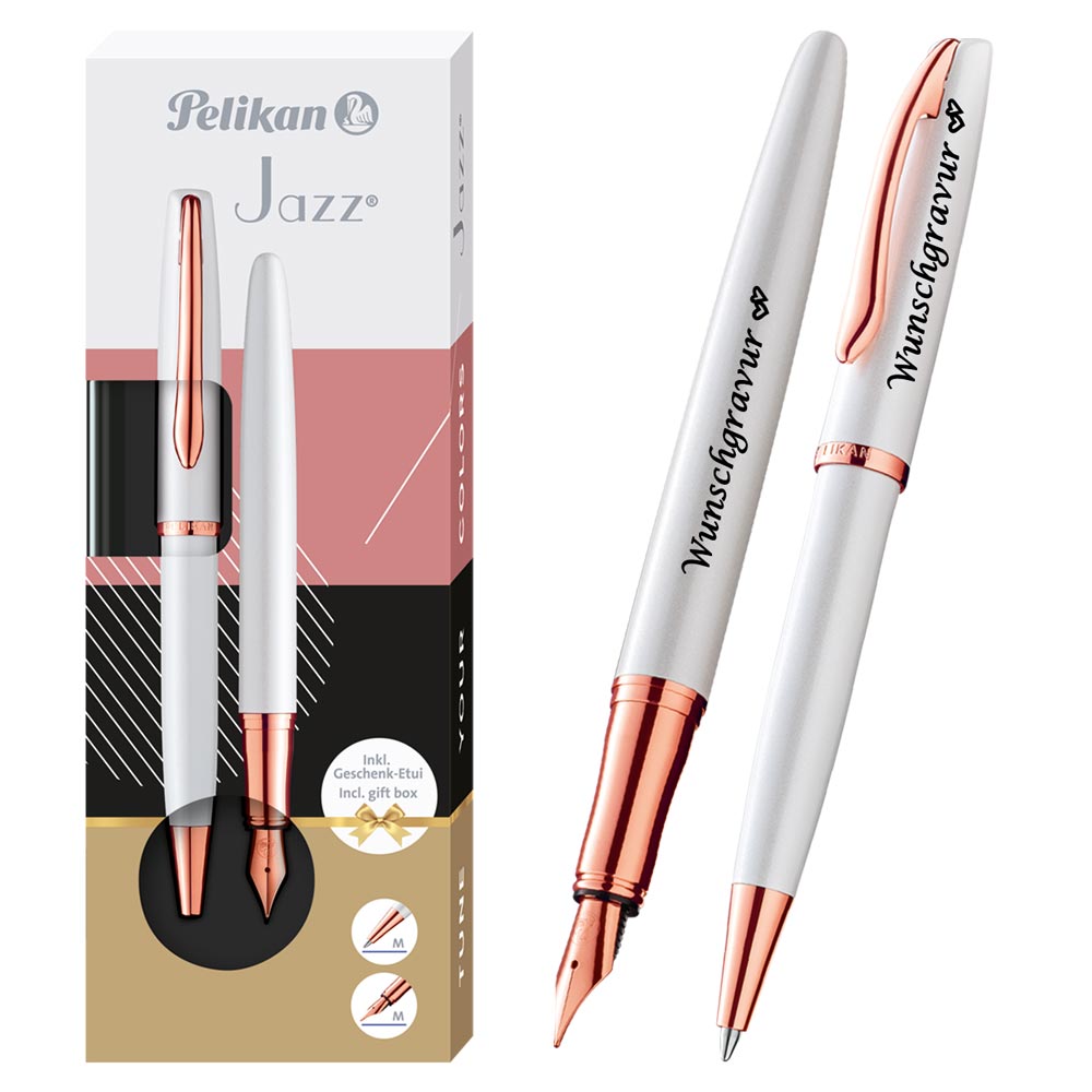 Pelikan Füller & Kugelschreiber Jazz® Noble Elegance im Set Perlmutt Weiß