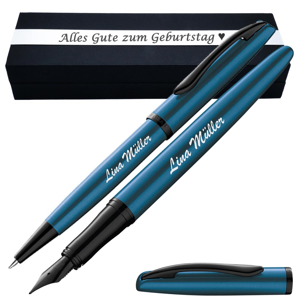Pelikan Schreibset Füllhalter & Kugelschreiber Jazz Noble Elegance Aquamarin