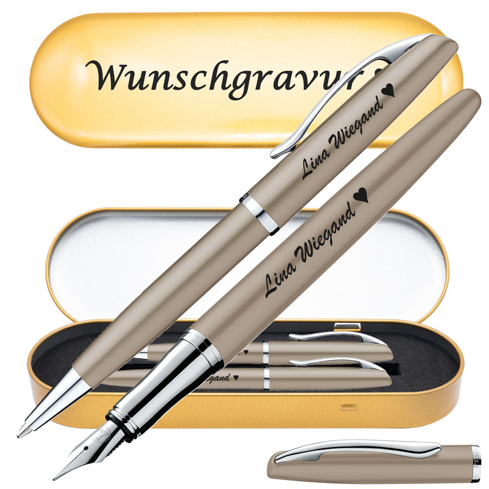 Pelikan Schreibset Füllhalter & Kugelschreiber Jazz Noble Elegance Taupe