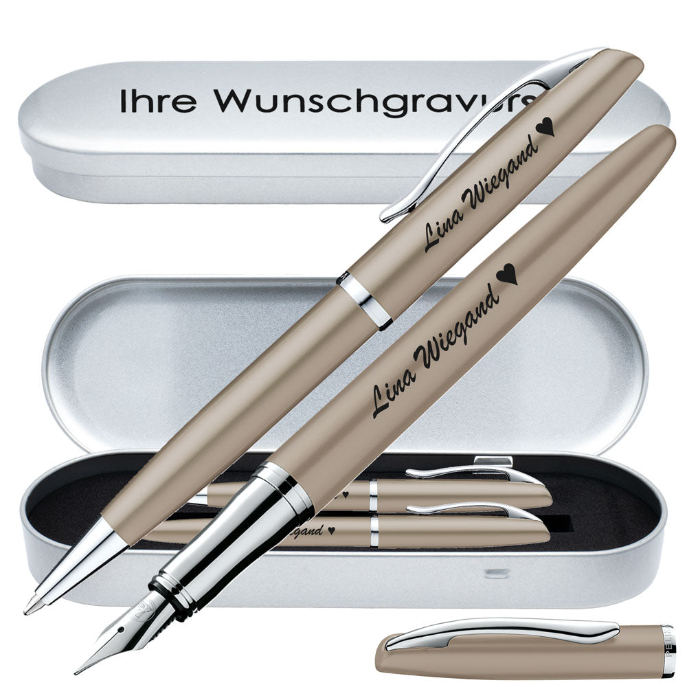 Pelikan Schreibset Füllhalter & Kugelschreiber Jazz Noble Elegance Taupe