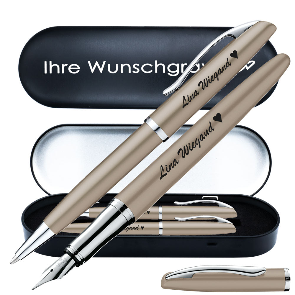 Pelikan Schreibset Füllhalter & Kugelschreiber Jazz Noble Elegance Taupe