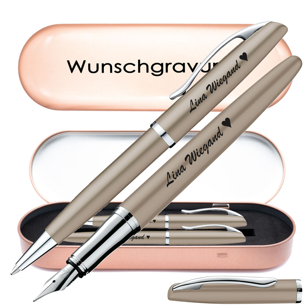 Pelikan Schreibset Füllhalter & Kugelschreiber Jazz Noble Elegance Taupe