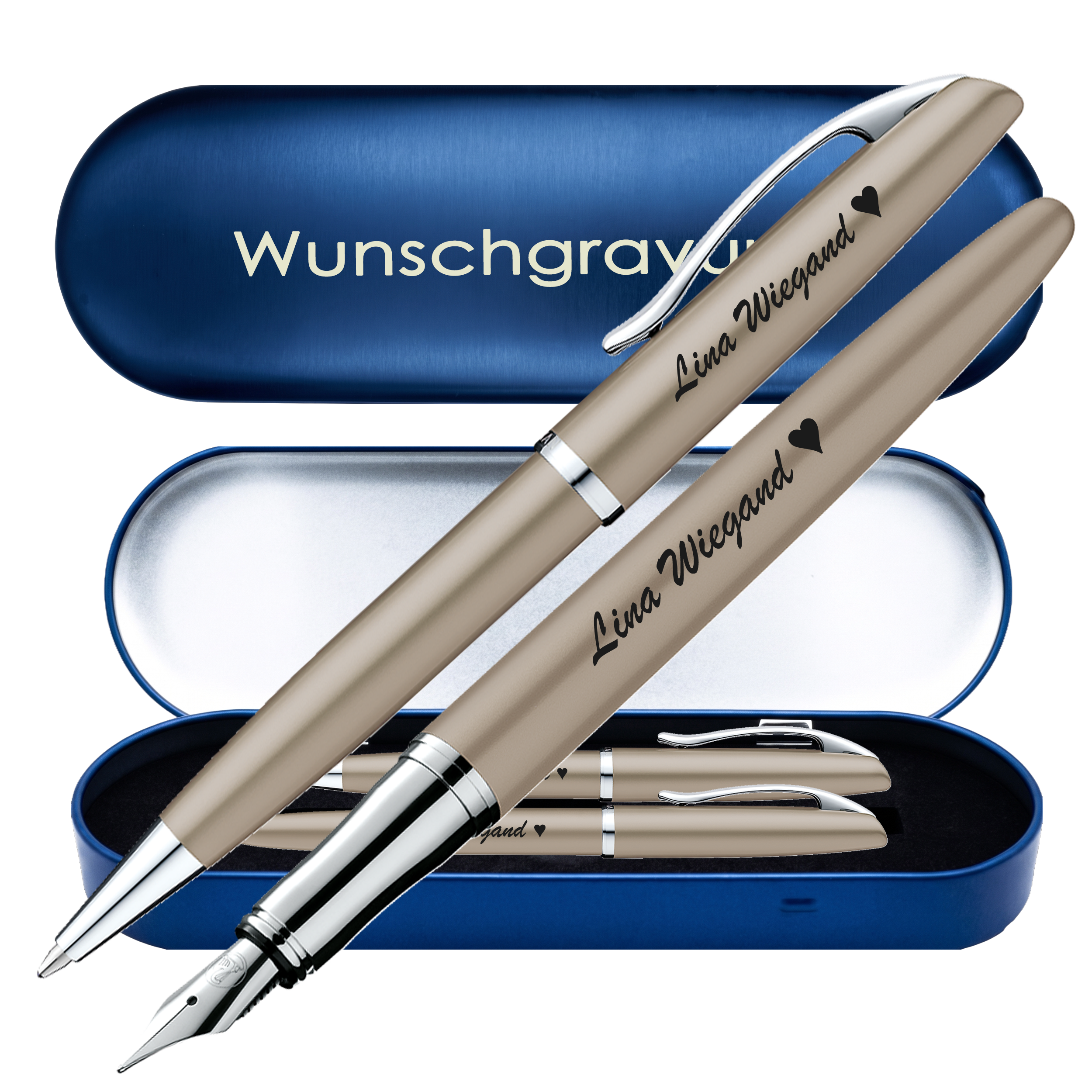 Pelikan Schreibset Füllhalter & Kugelschreiber Jazz Noble Elegance Taupe – ohne Box
