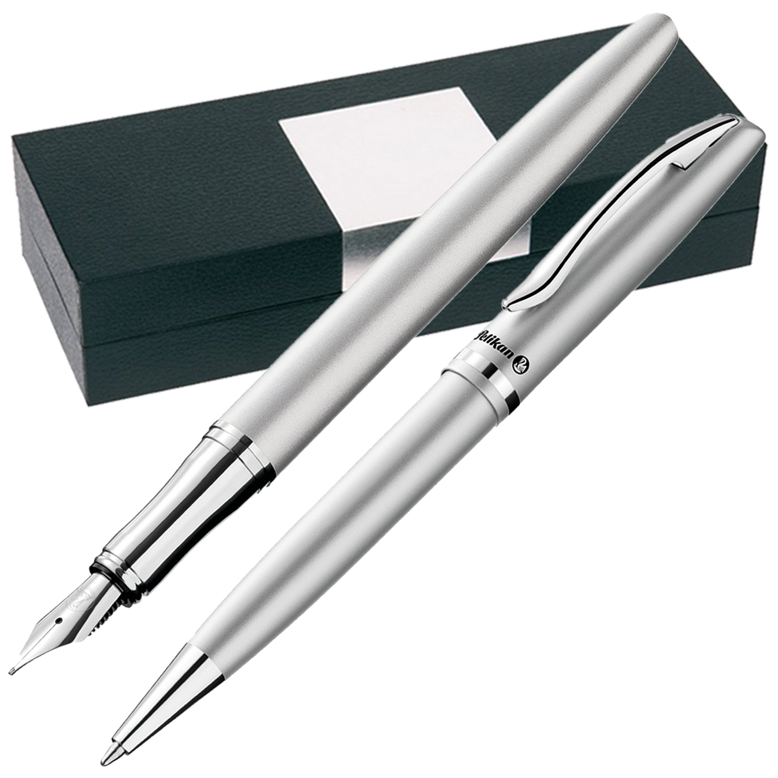SchreibSet Jazz Elegance Silber, 1 Kugelschreiber, 1 Füllhalter