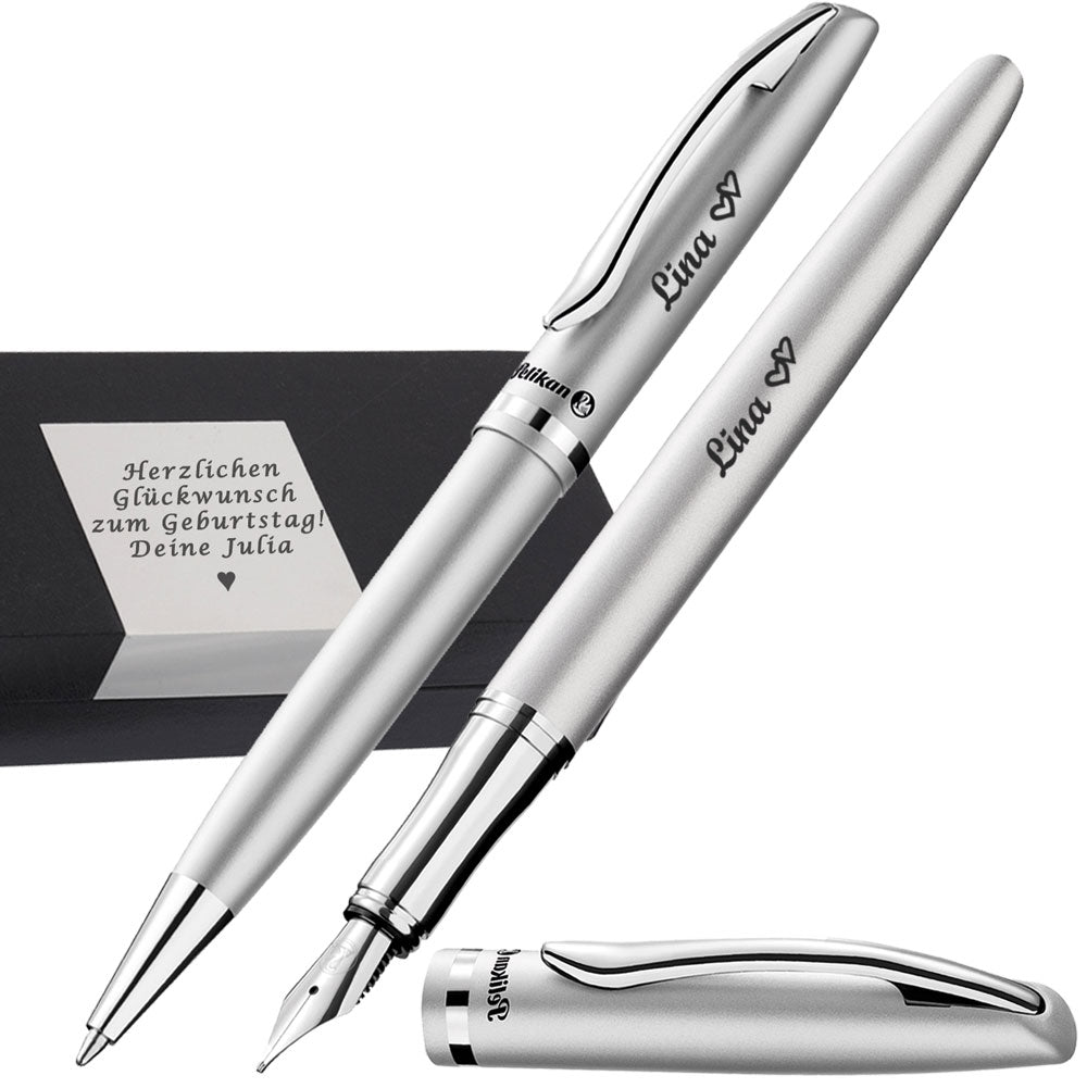 SchreibSet Jazz Elegance Silber, 1 Kugelschreiber, 1 Füllhalter