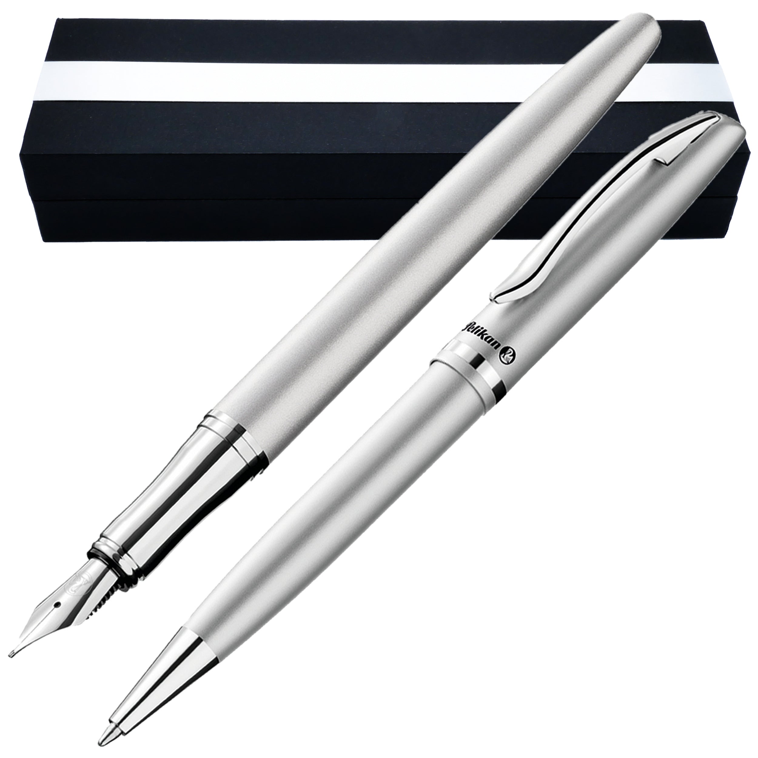SchreibSet Jazz Elegance Silber, 1 Kugelschreiber, 1 Füllhalter